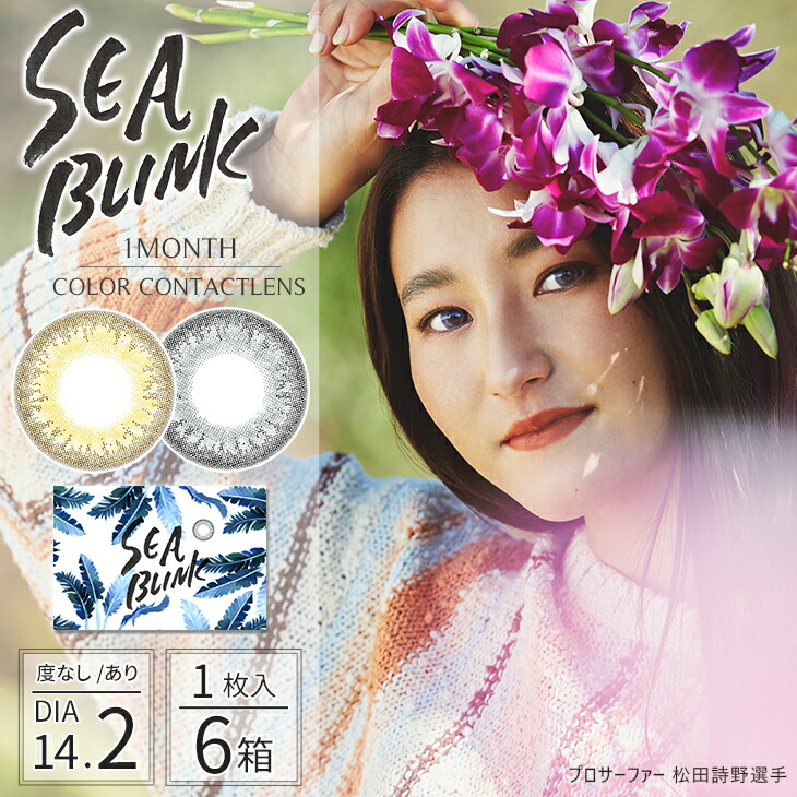楽天 楽天市場 6箱 シーブリンク 1枚入 6箱 1ヶ月 マンスリー カラコン 度あり 度なし Sea Blink 松田詩野 サーフィン ハーフ ナチュラル カラーコンタクト 処方箋 不要 なし 1month ワンマンス グレー ヘーゼル サンドバー マーメイド 即日発送 あす楽
