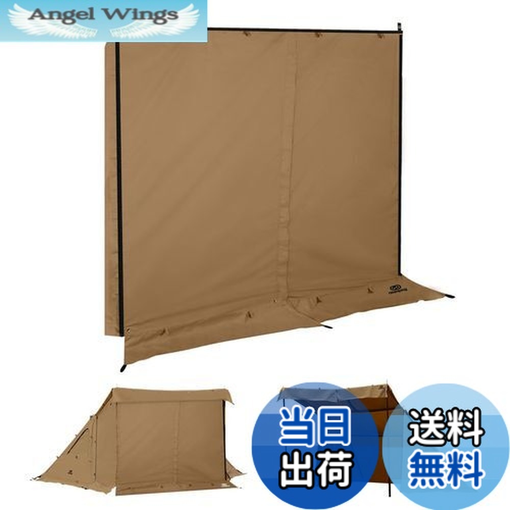 【送料無料】GOGlamping G・G PUP 2.0パップテント専用 前幕tc 1人用 炎幕 ポリコットンテント多機能前幕 中央の耐水ファスナー 【着脱可能なファスナー付き】 焚き火可 難燃 遮光 日よけ 撥水 開閉可能 コンパクト ソロ用キャンプ 4シーズン適用 (カーキ)