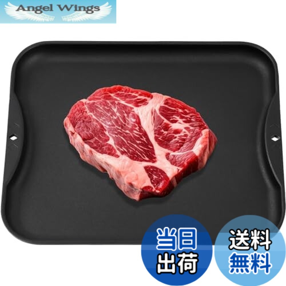 【送料無料】【 日本製 】 解凍プレート 【TV番組多数登場】 解凍皿 [ IWANO ] 解凍時間を劇的に短縮 急速解凍 & 旨味も逃さない あら熱取りもできる コンパクトサイズ [一発解凍]プレート フッ素樹脂加工(汚れにくく洗いやすい) 新潟/燕三条製 (21.5x25cm) 持ち運びし