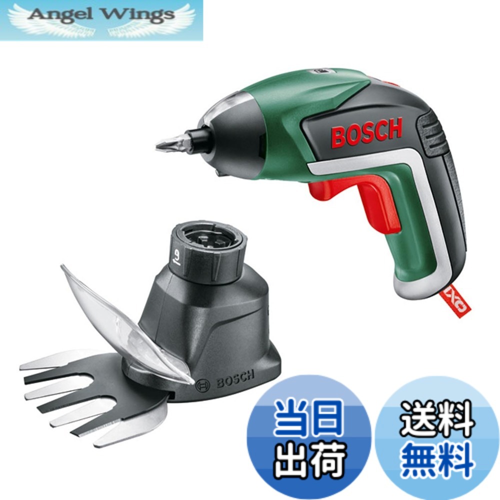 【送料無料】ボッシュ(BOSCH) コードレス電動ドライバー IXO5 正逆転切替 LEDライト(ビット10本 充電器付き) + 園芸バリカンアダプターセット|Angel Wings