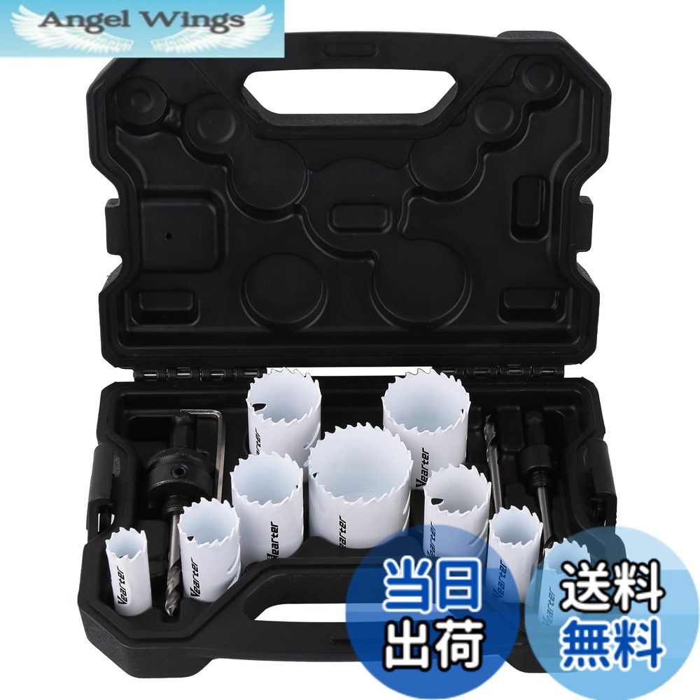 【貨物輸送無料】Vearter 15本組 バイメタルホールソーセット 19-51粍 M42 穴開けせん孔機六角軸 金属元素、用木、延べ板、銅、焼セッコウ、PVC、スチール写真お皿、乾式壁用