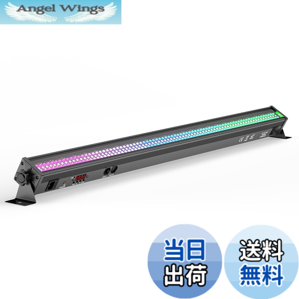 【送料無料】ZonQoonz ステージライト 80W 168LEDs RGBW ウォッシュライト 舞台照明 ストロボライト 音声連動 DMX512 7000LM 高輝度 色：ブラック、サイズ：3｜Angel Wings