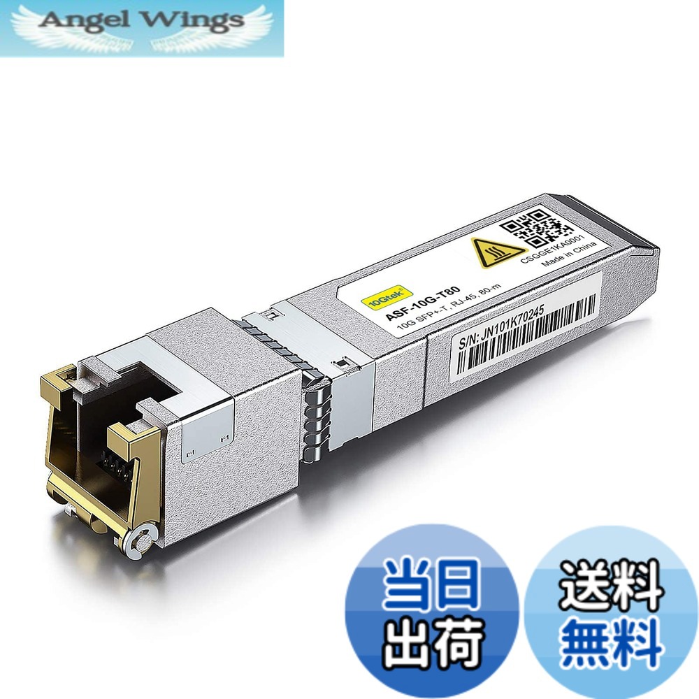【貨物輸送無料】10Gtek 10GBase-T SFP+モデュール, 10G-T, 10Gカッパー, RJ-45 SFP+ CAT.6a, 最大限度30m, 光トランシーバ 色：x1、大きさ：1個入り口・入口