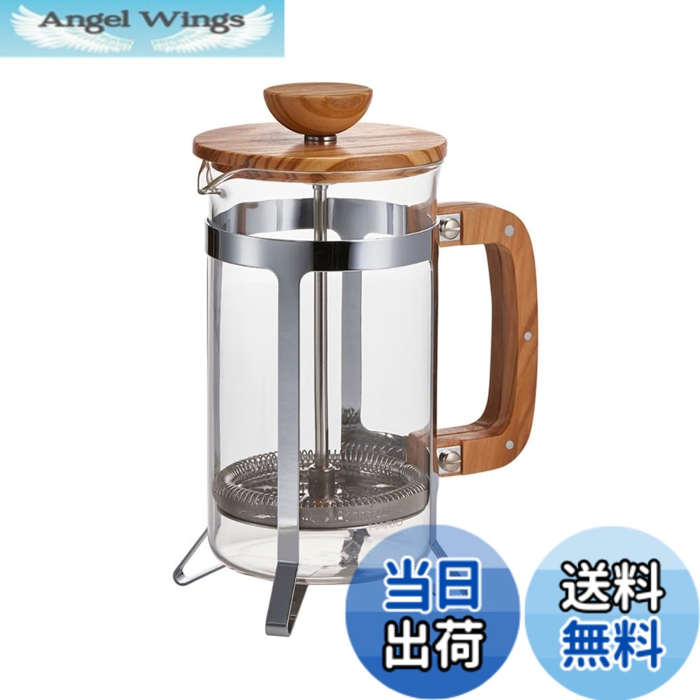 【貨物輸送無料】HARIO 押しつける式 マルチ ティーポット 色：白木、大きさ：600mL