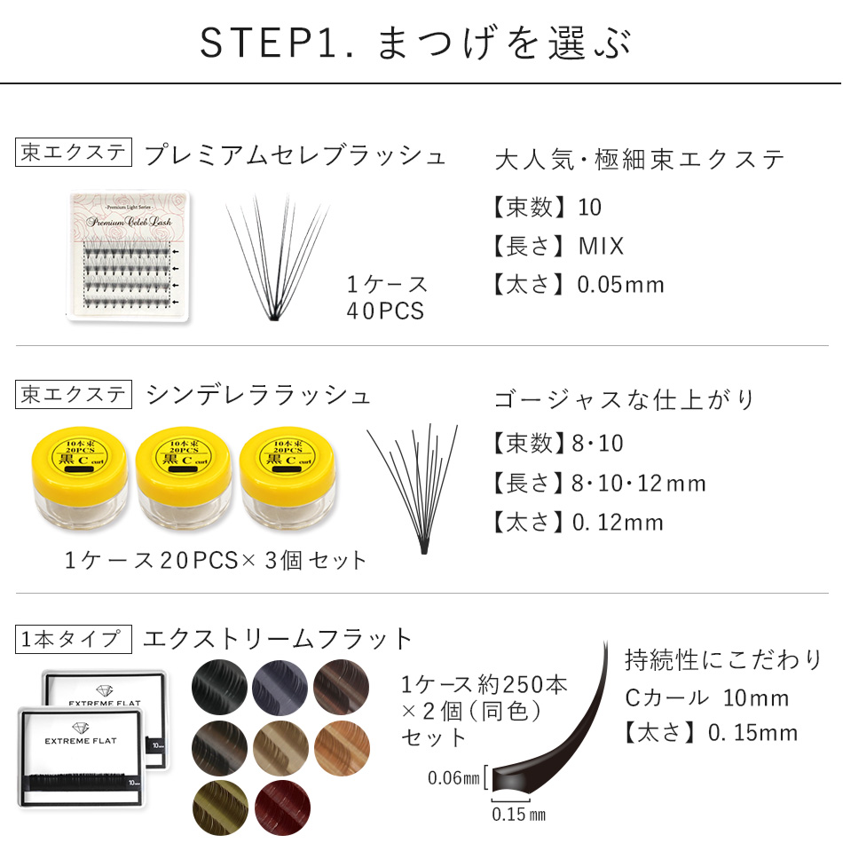 楽天市場 セルフ マツエク まつげエクステ 最大19点豪華セット スターターキット 初心者キット 選べる まつげエクステ アンジェララッシュ アンジェララッシュ