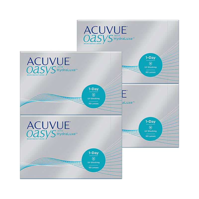 【150円OFFクーポン★19日23:59迄】【4箱 送料無料】1day Acuvue Oasys ワンデーアキュビューオアシス (90枚入) HYDRALUXE ハイドラリュクス ワンデー オアシス ワンデーアキュビュー ワンデーコンタクト コンタ 27,638円