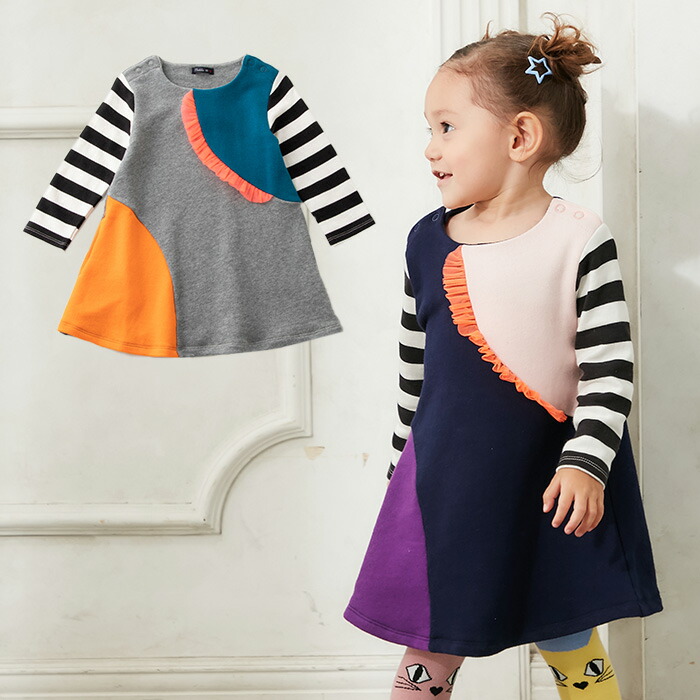 楽天市場 Caldia ガーゼ裏毛切替 ワンピース ベビー服 赤ちゃん マタニティ授乳服ベビー Angeliebe