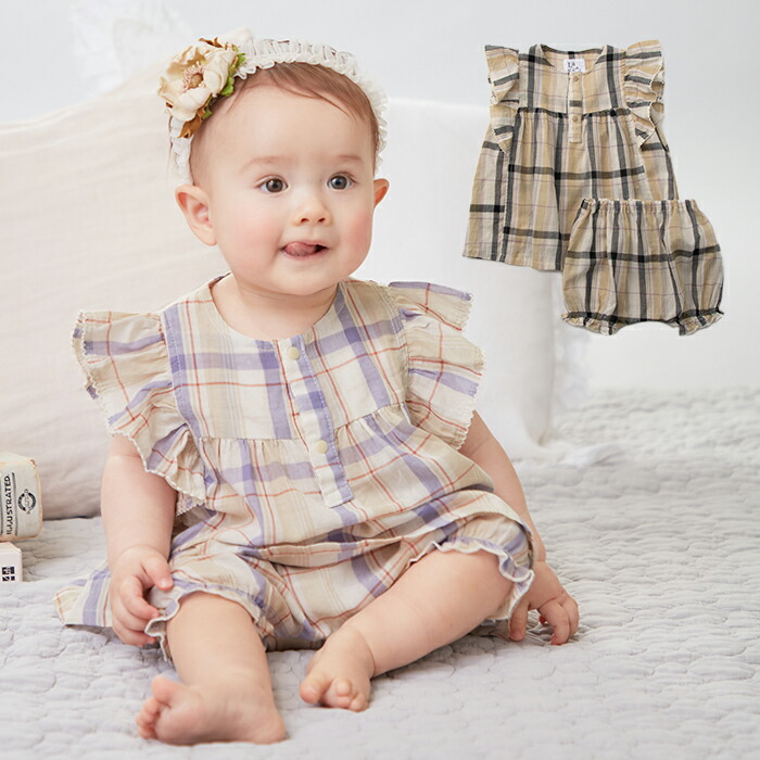 楽天市場 La Stella チェック ワンピース ブルマセットラ ステラ ドレス ベビー 女の子 かわいい おしゃれ ドレス フリル 半袖 ベビー服 赤ちゃん 幼児 新生児 70 80 春 夏 パープル ブラック エンジェリーベ Angeliebe マタニティ授乳服ベビー Angeliebe