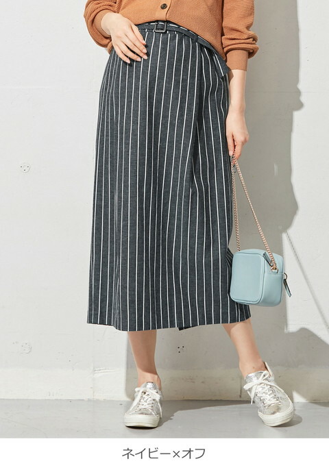 マタニティ スカート 産後 産前産後対応 リネン混ストライプハイウエストタイトスカート産前 妊婦服