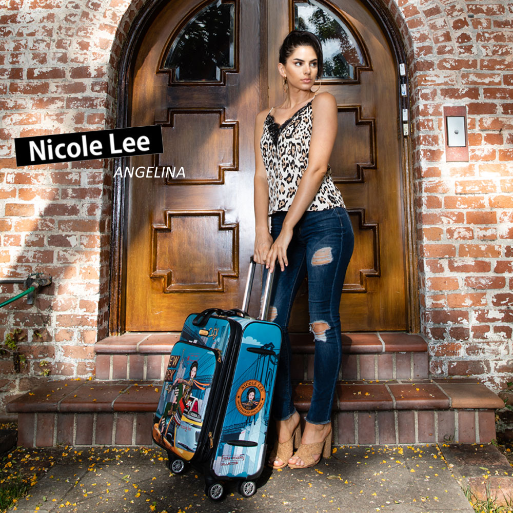 日本最大級 楽天市場 数量限定 Nicole Lee ニコールリー Lg14 ガールプリント 46l キャリーバッグ キャリーケース 旅行 バック スーツケース 4輪ダブルキャスター 段階調節キャリーバー Nicolelee インスタ 海外 空港 機内持込 飛行機 おしゃれ 人気 イラスト