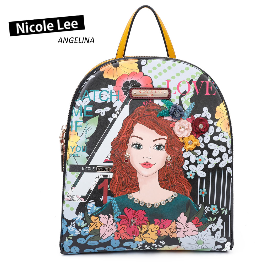 本店は Nicole Lee ニコールリー Cat Catch Me If You Can 桜ピンク リュック バックパック 和風 花柄 ビーガンレザー レディース バッグ 底鋲 ガール ヴィーガン 人気 ママ 代 30代 40代 50代 お祝い 安い購入 Josenopolis Mg Gov Br