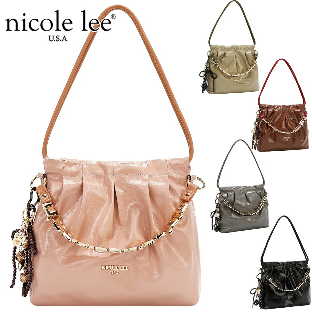2026新作 分量制限事項 NICOLE LEE ニコールリー P17495 SHIMMER LUXE SQUARE SHOULDER BAG 真四角影ぼうし ハンドバック 鞄 分限者 ギャザー ショルダーバッグ メタルロゴハンドル 通い通学 ヴィーガンレザー 雅びやか 20代 30代 40代 50代 60代 今めかしい フリンジ ビーズりぼん