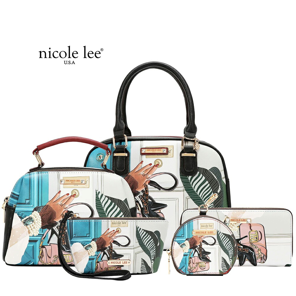 2026 物量制限事項！NICOLE LEE ニコールリー SET17457 EMOTION 5マイコン SET レディース サッチェル  はりつけ台上半身  ウォレット コインケース  合財袋  5点書き割り エレガントデザイン 30代 40代 20代 ニコルロバート・エドワード・リー 長銭入れ ハンドバック 肩先 50代 60代 ニコルロバート・エドワード・リー 雅びやか 豆の町