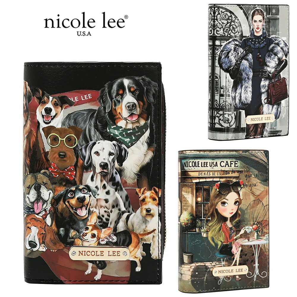 2026 数量限定 NICOLE LEE ニコールリー PRT7702 二つ折りセンタージップウォレット レディース カードケース 折りたたみ 財布 ミニ財布 ケース付 コンパクト イラストプリント お札入れ ラウンドファスナーウォレット レザー さいふ 小さ スモール ショートウォレット|ANGELINA - アンジェリーナ