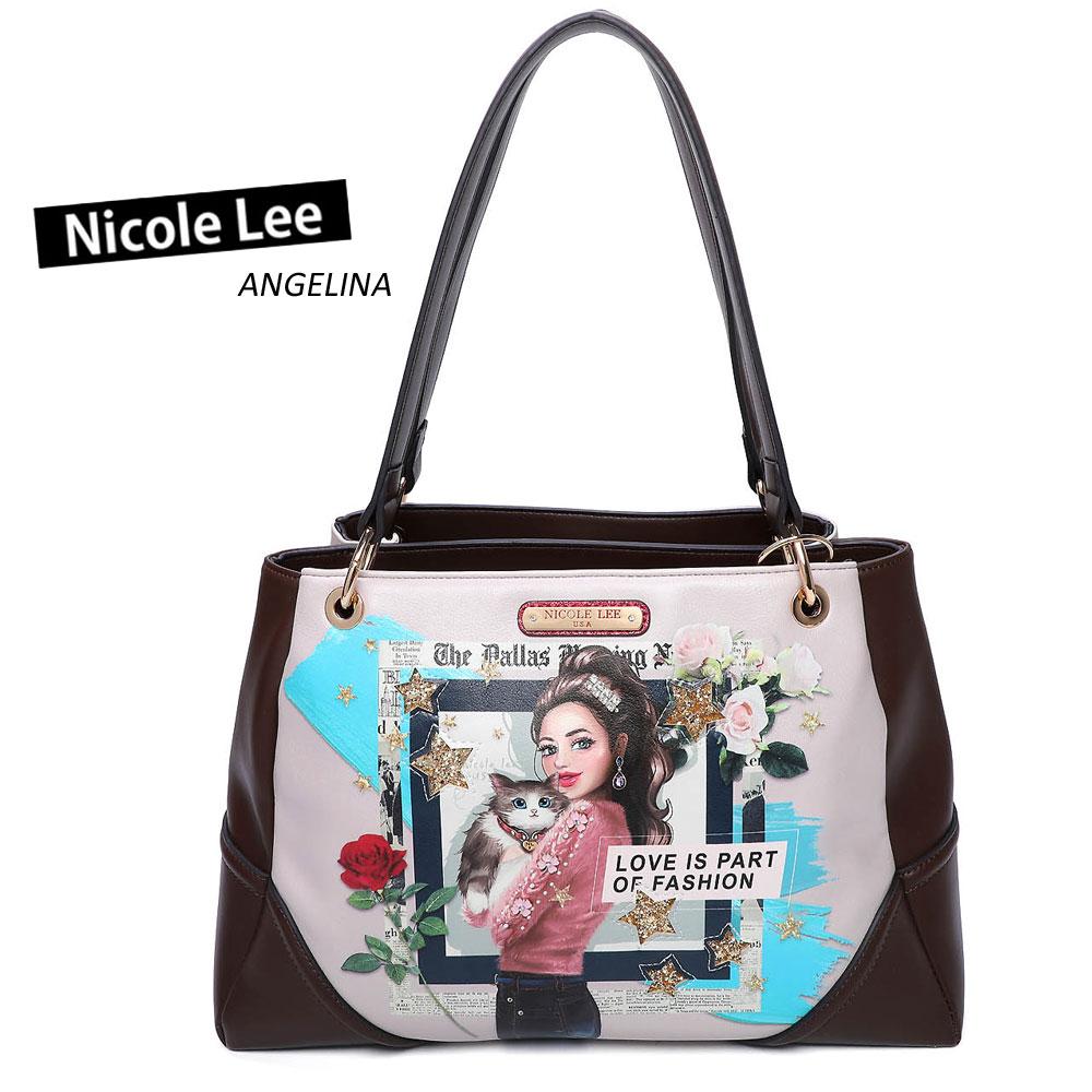 激安の 21 Nicole Lee ニコールリー Lc Lovecat レディース ラブキャット ガール ショルダーバッグ ビジュー 大きめ トートバッグ 猫 フラワー ビーガンレザー ヴィーガン 人気 底鋲 花柄 ママ ブランド バック 30代 40代 代 春夏秋冬 楽天1位