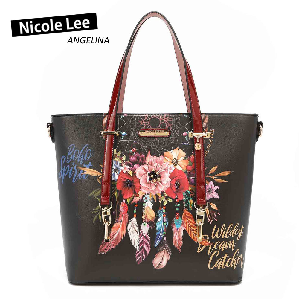 激安特価 1 17 21ss Nicole Lee ニコールリー Bob Bohemian Black レディース ドリームキャッチャー フラワー 花柄 羽根 ブラック トートバッグ ショルダー ビーガンレザー ヴィーガン 30代 40代 代 春夏秋冬 魔除け お守り 黒 無料長期保証 Hillcrestcare Org