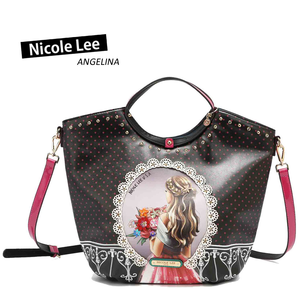 激安ブランド 楽天市場 1 23新入荷 21ss新作 数量限定 Nicole Lee ニコールリー Wy Waiting For You レディース ブラックピンク ラウンドハンドル ハンドバッグ バスケット型 ショルダー ビーガンレザー ヴィーガン 30代 40代 代 春夏秋冬 フラワー ブーケ