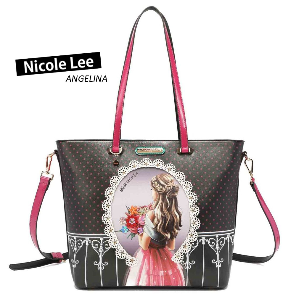 安い 3 9 21ss Nicole Lee ニコールリー Wy Waiting For You レディース ブラックピンク トート バッグ ショルダー ビーガンレザー ヴィーガン 30代 40代 代 春夏秋冬 水玉模様 フラワー ブーケ ガール 大きめ ローズ 最新人気 Hillcrestcare Org