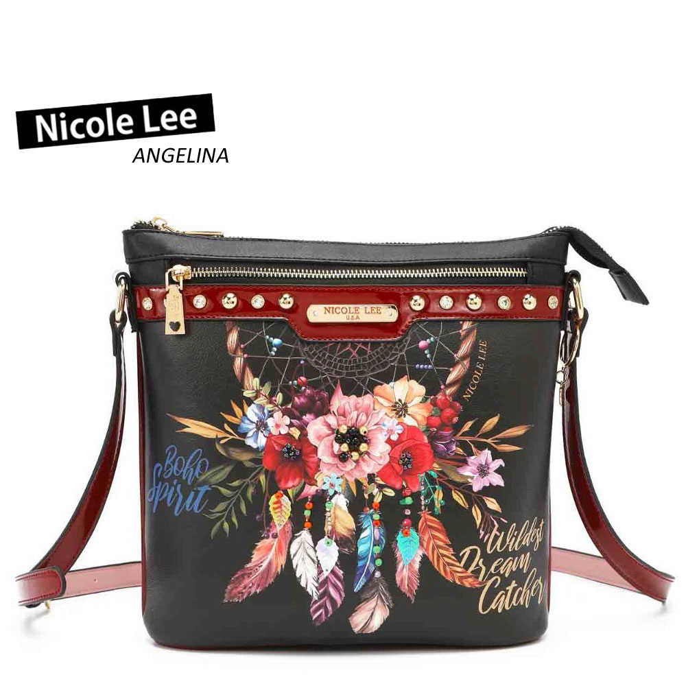 送料無料 3 11 21ss Nicole Lee ニコールリー Bob160 Bohemian Black レディース ボヘミアン ドリームキャッチャー ミニショルダーバッグ ポシェット ビジュー スタッズ ビーガンレザー ヴィーガン 人気 ヒョウ柄 ブランド バック 30代 40代 代 高質で安価