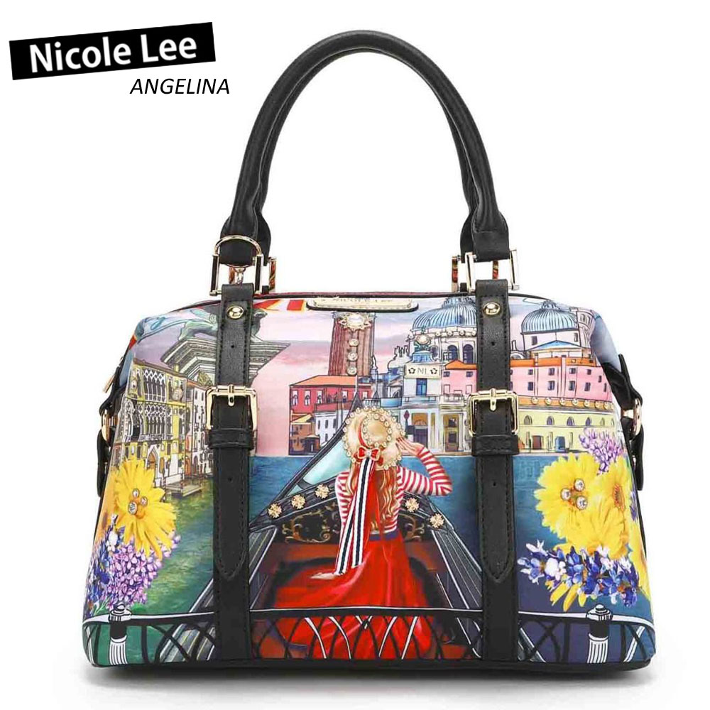 全品送料無料 3 11 21ss Nicole Lee ニコールリー Hv Honeymoon In Venezia レディース ベネチア 風景画 デッサン ガール ミニボストン ハンドバッグ ショルダー フラワー ビジュー ゴンドラ ビーガンレザー ヴィーガン 風景画 30代 40代 代 春夏秋冬 新着