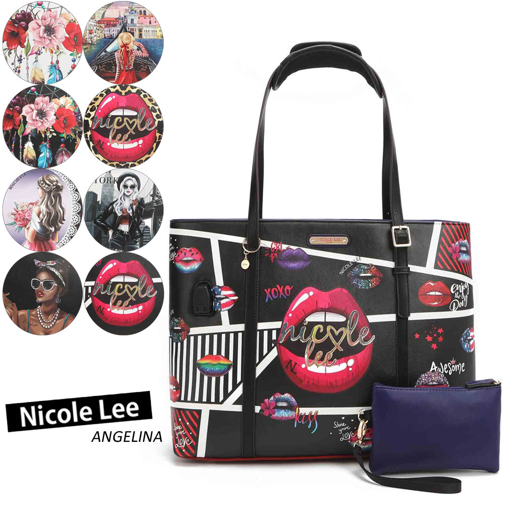 全品送料無料 楽天市場 4 17新入荷 21ss新作 数量限定 Nicole Lee ニコールリー P151 レディース トートバッグ ポーチ パスケース セット ショルダー Usb充電ポート付 ガールプリント クラシカル ビーガンレザー ヴィーガン バック 30代 40代 代 春夏秋冬