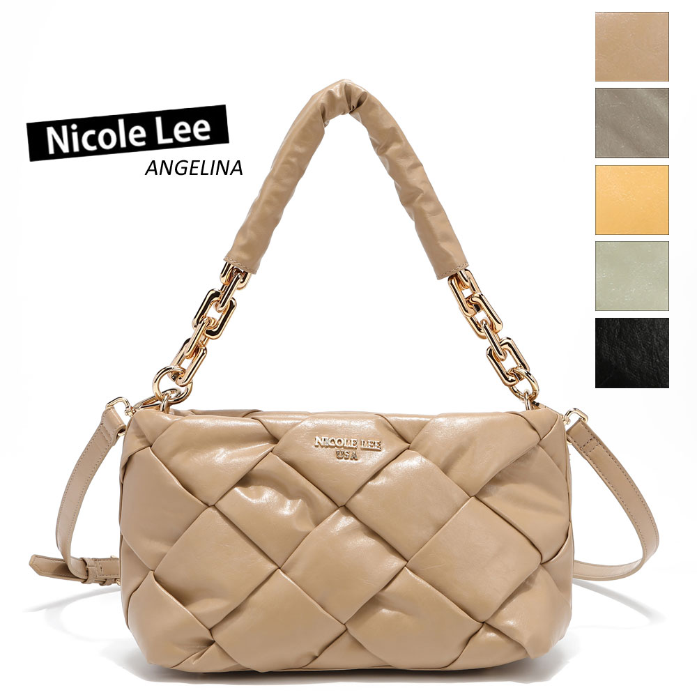 物量制限事項 NICOLE LEE ニコールリー P16413 EMMA レディース ふわふわ キルティング  ミニ御徒面子 肩先  春夏秋冬 ビーガンレザー ヴィーガン 30代 40代 20代 サステナブル SDGs 分かりやすい インスタ 差し上げ物 差し上げ物 小さめ スモール 大いさ