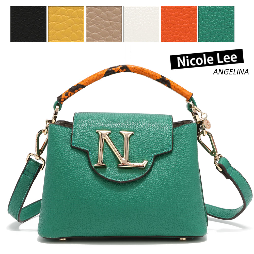寸法押さえる NICOLE LEE ニコールリー P16421 レディース ロゴタイプ 長虫 クロコ  ミニショルダーバッグ ポシェット  御花 春夏秋冬 ビーガンレザー ヴィーガン 30代 40代 20代 サステナブル SDGs 分かりやすい 華燭の典 差し上げ物 差し上げ物 小さめ 蛇柄