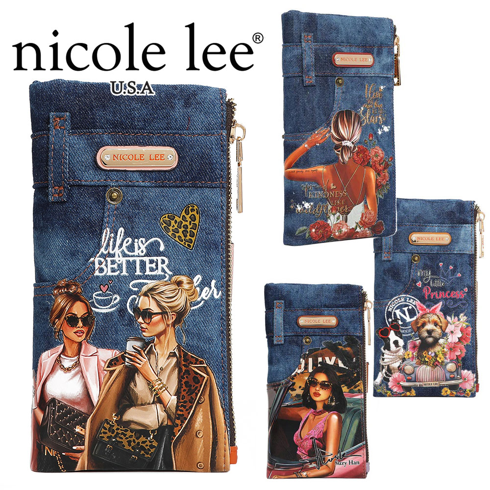 2026 物量制限事項 NICOLE LEE ニコールリー PRT7455D LADIES NIGHT OUT DENIM AMANDA 2 PIECE BIFOLD WALLET レディース ジーンズ 長銭入れ 外国でブランド名 デニム ニコルロバート・エドワード・リー 冷やりとした かっこいい クリスマス 編み目 歌留多入れ 成年者好いたらしい 心地好い 容れもの付き添い人 スマホ入れ
