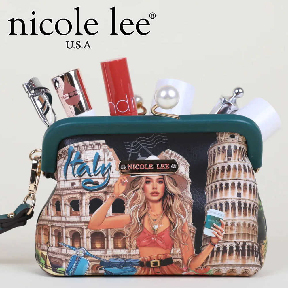 物量制限事項 NICOLE LEE ニコールリー PRT7400 MARTHA TRAVELS ITALY レディース がまぐち合財袋 ミニ御徒面子 パールコインパース ビーガンレザー ヴィーガン 一般受け 合財袋 マルチ合財袋 メイク合財袋 全能ミニ御徒面子  旅する ボックス席付き添い人   差し上げ物  祝い事 花柄 真珠