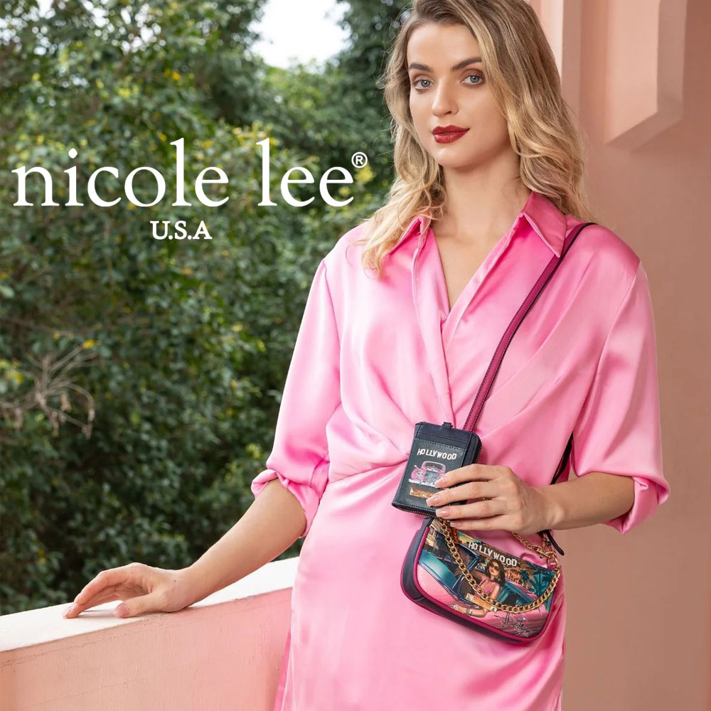 数量限定 NICOLE LEE ニコールリー GSET17119 2ピースギフトセット クロスボディ＋ウォレット ショルダーバッグ クロスボディ ポーチ レディース ビーガンレザー 30代 40代 20代 50代 通勤通学 ミニバッグ フラワー 花柄 パスケース ミニ財布 チェーンショルダー｜ANGELINA - アンジェリーナ