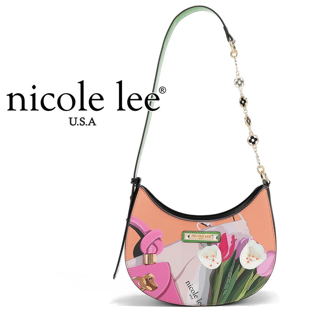 物量制限事項 NICOLE LEE ニコールリー VB17241 VIOLET BLOSSOM ショルダーバッグ レディース ビーガンレザー 入園 はいり込む 30代 40代 20代 50代 通い通学 小さめ 色合い石ころ お花 桜サクラ色 お祝い 胸花 キラキラビジュー 相撲取り草 雅びやか ハレノヒ 雅びやか