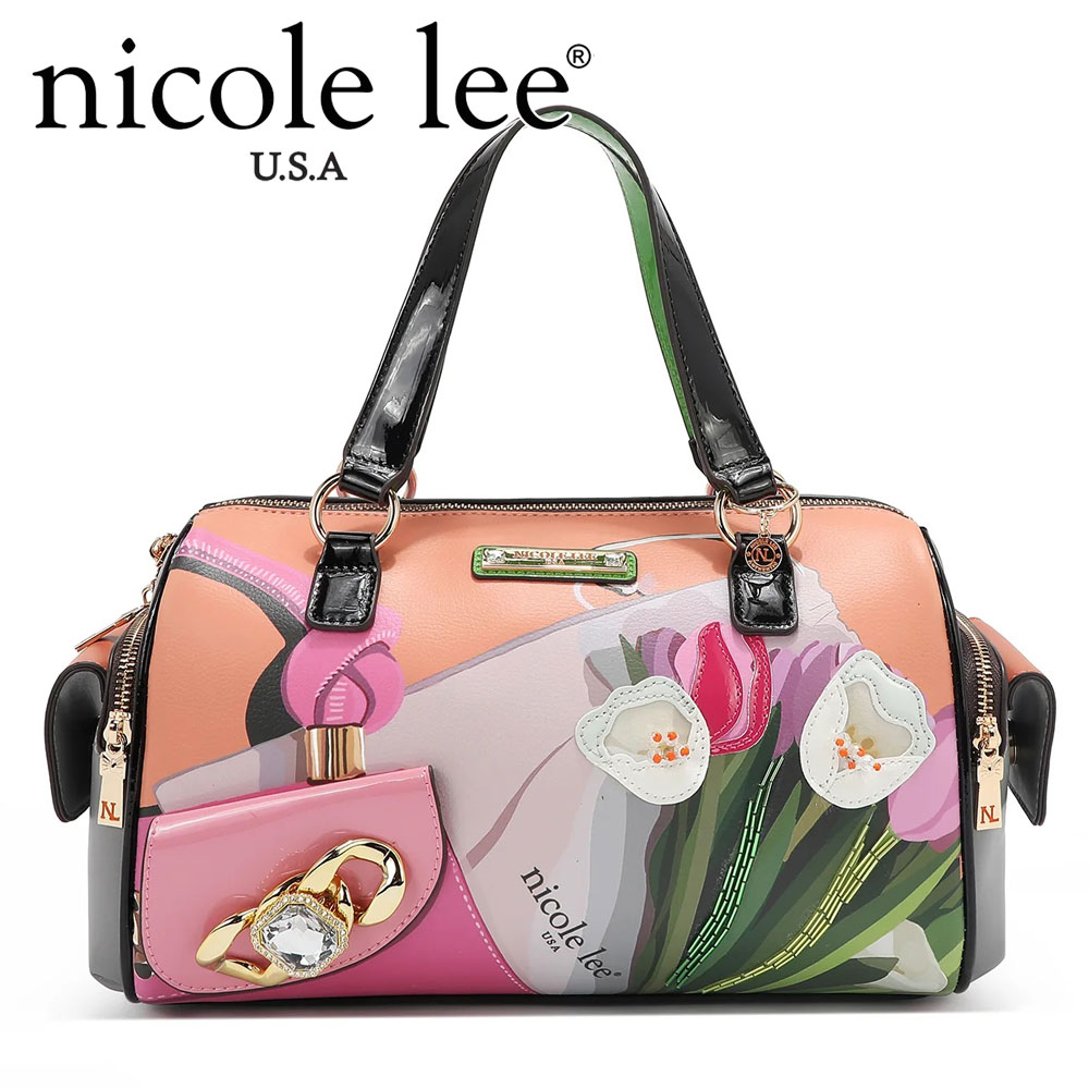 寸法押さえる NICOLE LEE ニコールリー VB17240 VIOLET BLOSSOM 2WAY 広広とした ハンドバック レディース ビーガンレザー 肩肉 30代 40代 20代 50代 通い通学 ミニ豆の町 色つや石ころ 御花 桜さくら色 御祝い 花束 色つや石ころ 相撲取り草 雅びやか
