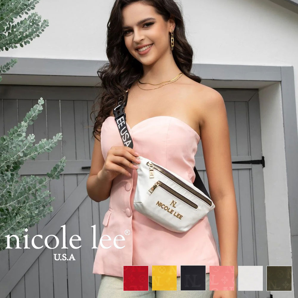 寸法押さえる NICOLE LEE ニコールリー N17230 Margot Monogram モノグラムロゴタイプ ショルダーバッグ 三尺帯御徒面子 上半身御徒面子 サコッシュ レディース 30代 40代 20代 インスタ 差し上げ物 通い通学 ナナメ掛け たわい無い ナイロン 分かりやすい バイ色つや かばん 酉の方角合切袋