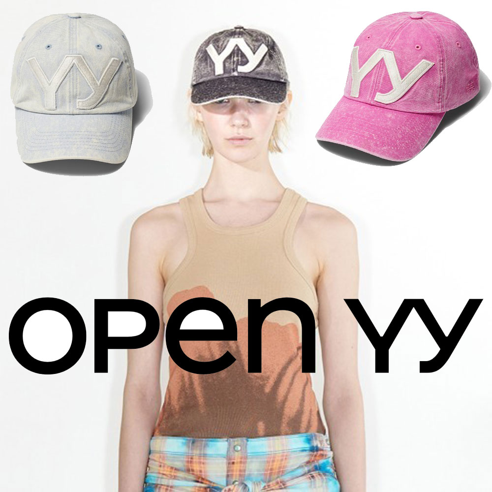 【OPEN YY】YY GRADIENT BALL CAP ★韓国人気★ 追跡付 OPEN YY: グレー 'YY' グラデーション ベースボールキャップ