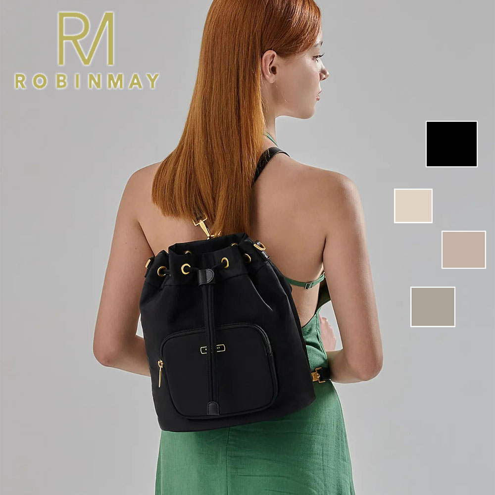 保証付 返品OK  正規品 ROBINMAY ロビンメイ  Z397 蜜・柑水桶肩背包(L)  レディース ナイロン 巾着 リュック ショルダーバッグ 大容量 軽量 撥水 春夏秋冬 ビーガンレザー50代 60代 人気 30代 40代 20代 SDGs 新作 入荷 ソルベ 台湾 海外モデル 鞄 大きい