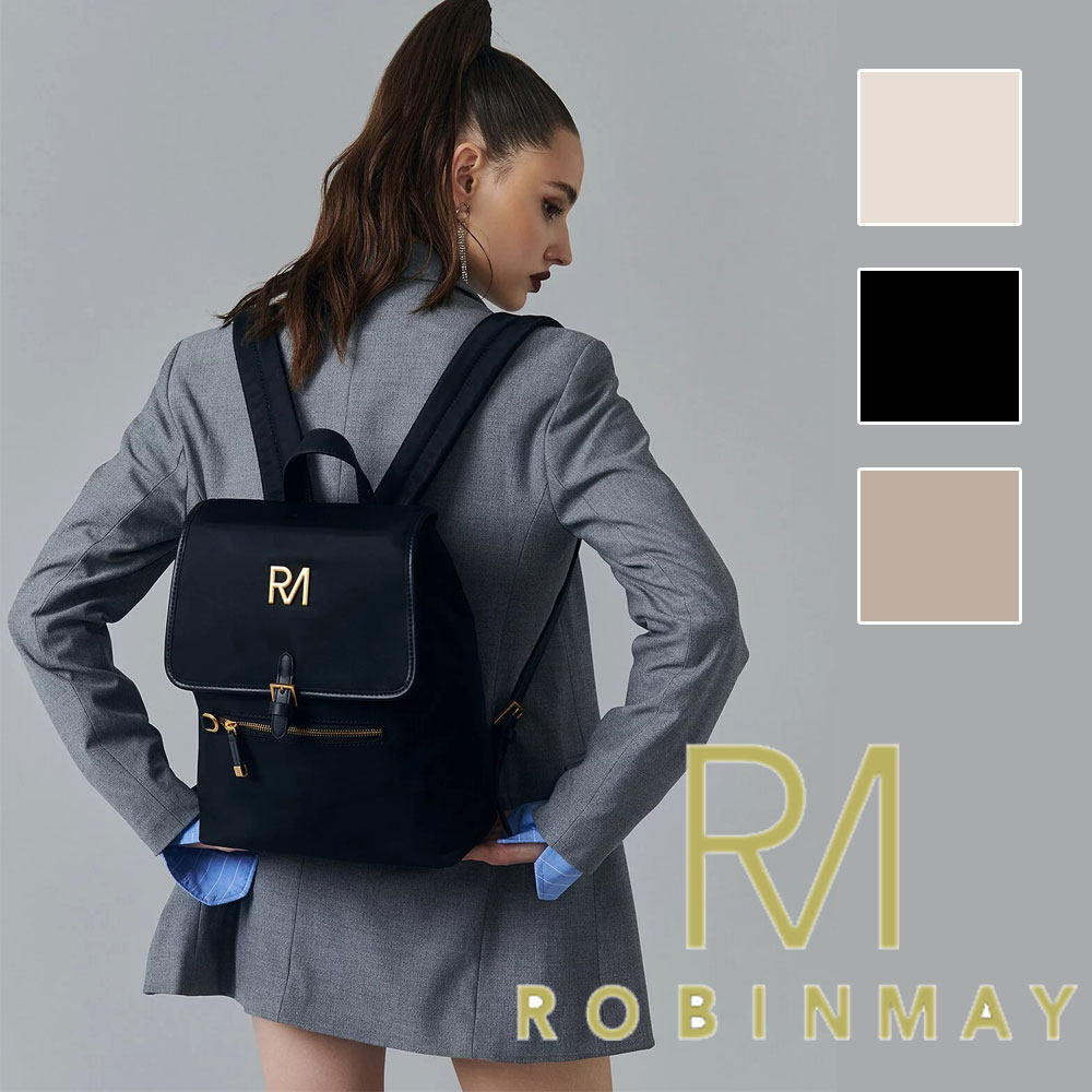 保証付 返品OK 正規品 ROBINMAY ロビンメイ Z341 諾娜後背包 レディース ナイロン リッチRMロゴ リュック ショルダーバッグ 大容量 軽量 撥水 春夏秋冬 ビーガンレザー50代 60代 人気 30代 40代 20代 SDGs 新作 入荷 ソルベ 台湾 海外モデル 鞄 大きい 通勤通学 ママ｜ANGELINA - アンジェリーナ
