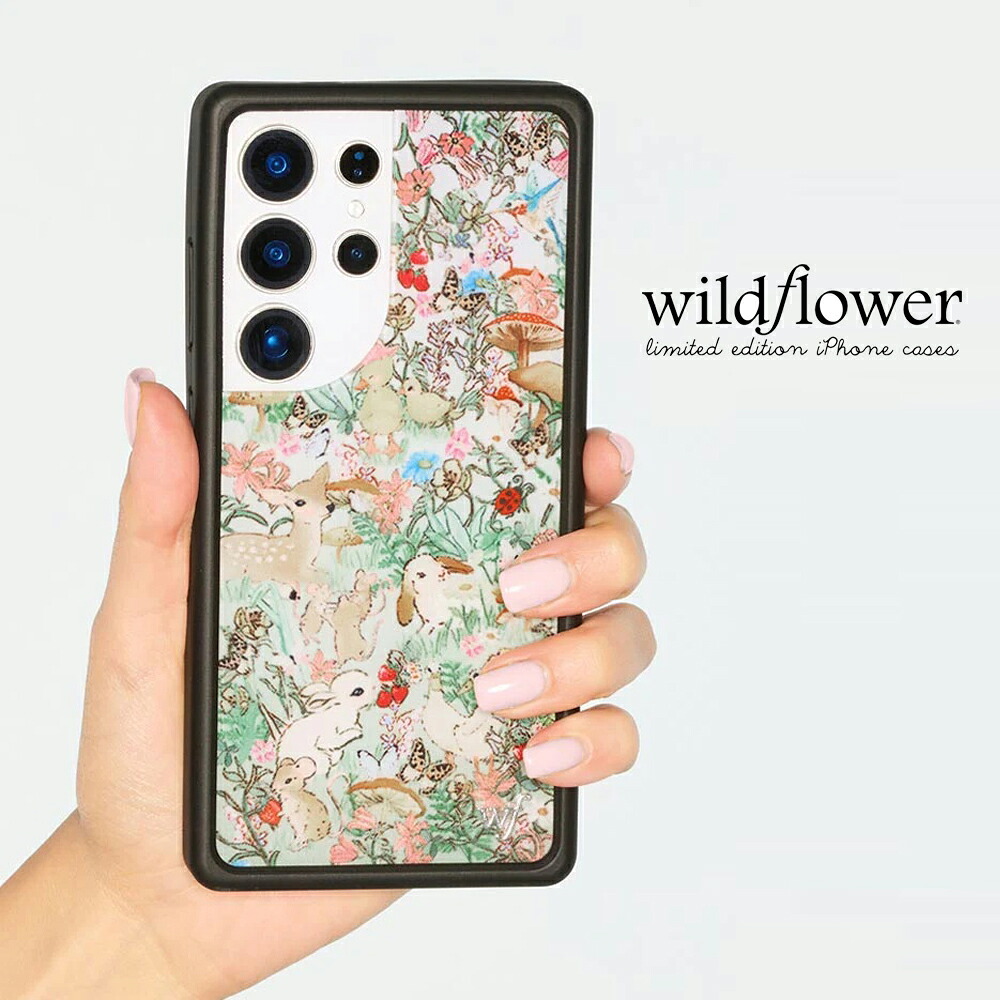 2026 数量限定 Wildflower ワイルドフラワー Wildflower &times; Taylor Giavasis テイラー・ジャバシス) ハンドメイド デボン・リー カールソン Y2K スマホケース iPhoneケース アイフォンケース アメリカ ロサンゼルス プレゼント Samsung Galaxy 動物たち うさぎ 森の絵本｜ANGELINA - アンジェリーナ