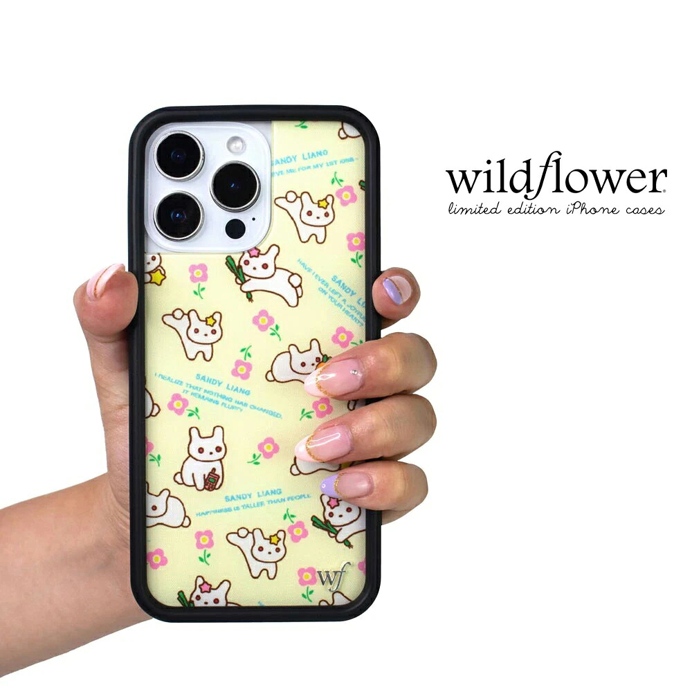 2026 数量限定 Wildflower ワイルドフラワー Wildflower × Sandy Liang バニー ギフトラップ Bunny Gift Wrap ハンドメイド デボン・リー カールソン スマホケース iPhoneケース アイフォンケース アメリカ ロサンゼルス プレゼント パステルイエロー うさぎ フェミニン|ANGELINA - アンジェリーナ