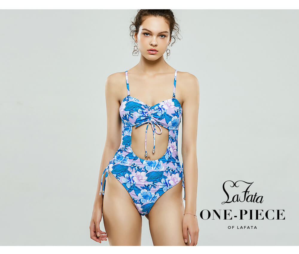 水着 レディース ワンピース オールインワン水着 ノンワイヤー パット入り バンドゥ風 ブルー系 花柄 M モノキニ 可愛い ハイレグ リボン付 チューブトップ アンダー調節不可 足長 海 プール 新作 メール便y Korkmazmauritius Com