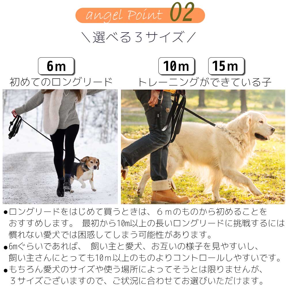 市場 ロングリード 大型犬 アウトドア 中型犬 公園 紐タイプ 散歩 リード 6m 犬 小型犬