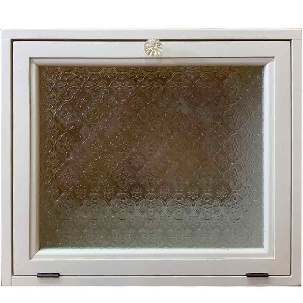 室内側郵便受け フローラガラス 下開き アンティークホワイト 36x25x31cm パンプキンノブ 木製 ひのき ハンドメイド オーダーメイド 21,175円
