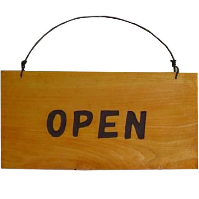 OPEN＆CLOSEプレート 店舗看板 ナチュラル 26.5×2×13cm ひのき 木製 ハンドメイド オーダーメイド