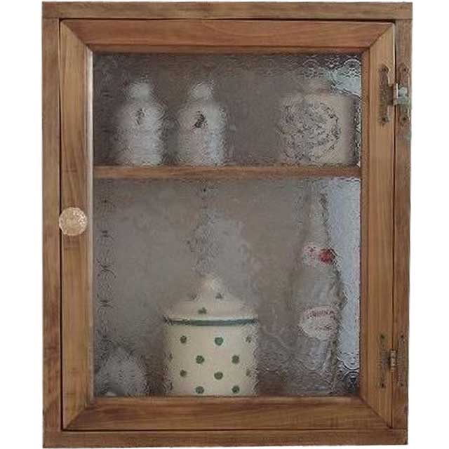 キャビネット アンティークブラウン 38×14×46cm フローラガラス ニッチ用 パンプキンノブ 真鍮兆番 木製 ひのき ハンドメイド オーダーメイド|エンジェルズ ダスト