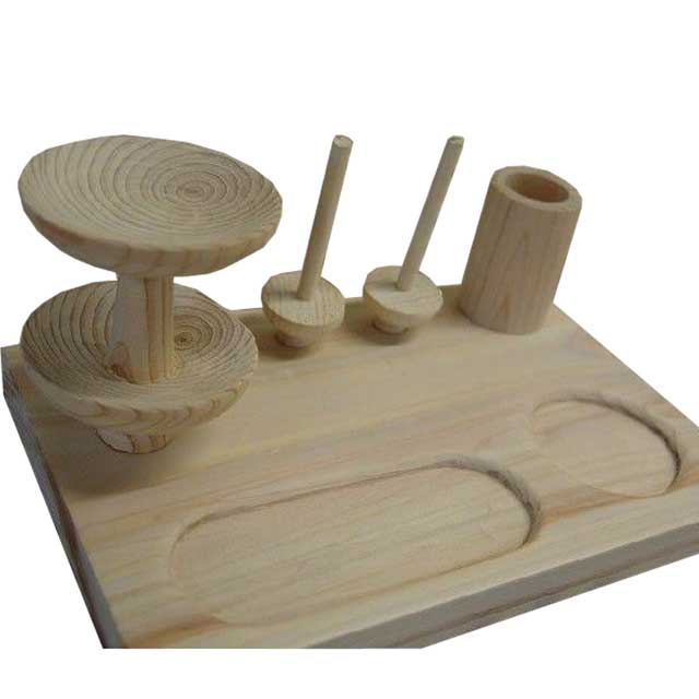 ピンクッション＆スプールスタンド 無塗装白木 23×15×11cm 糸立て ペンスタンド付き 木製 ひのき ハンドメイド オーダーメイド 8,168円