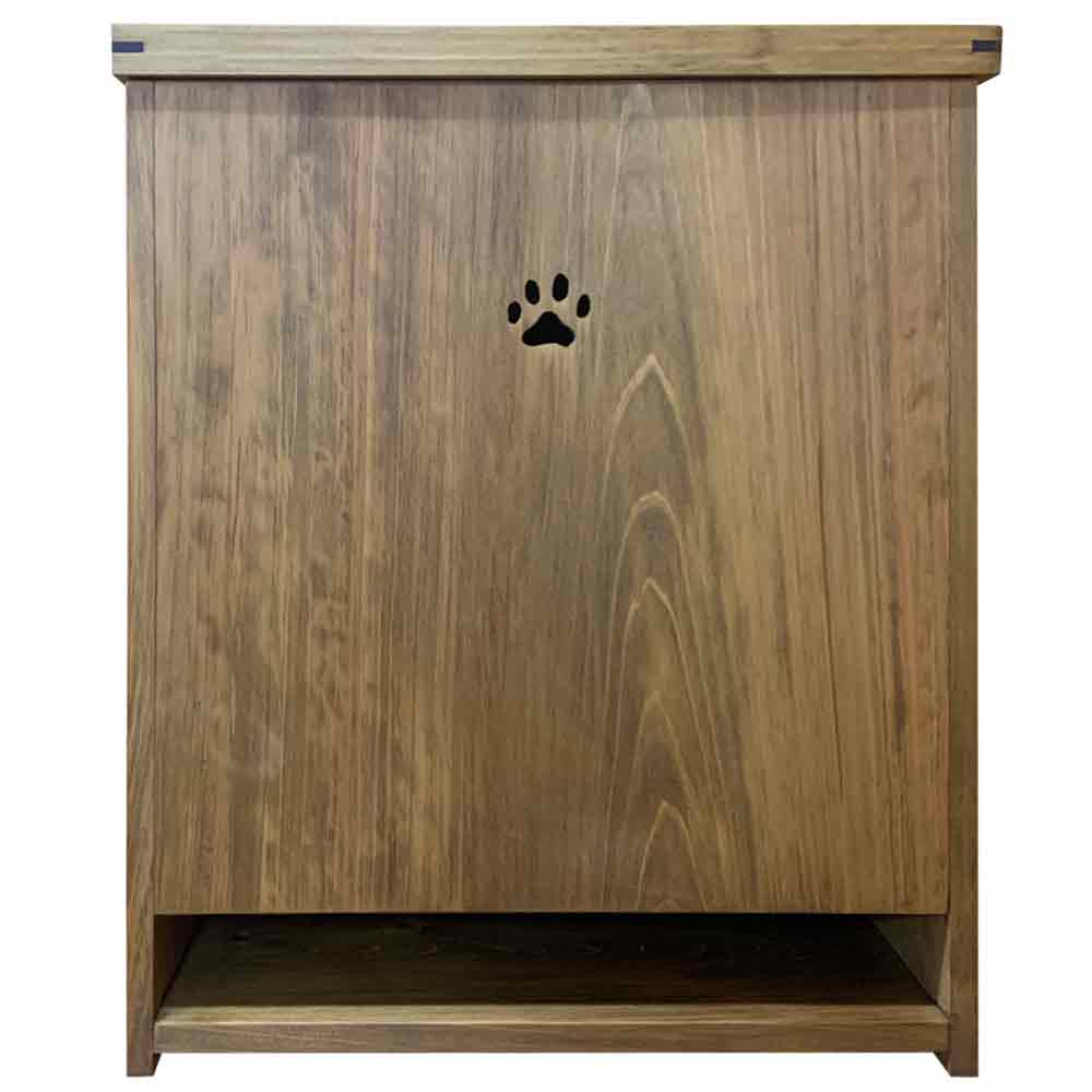 ペットシートストッカー ワイド アンティークブラウン 34×24.5×40cm 肉球くりぬき 木製 ひのき ハンドメイド オーダーメイド