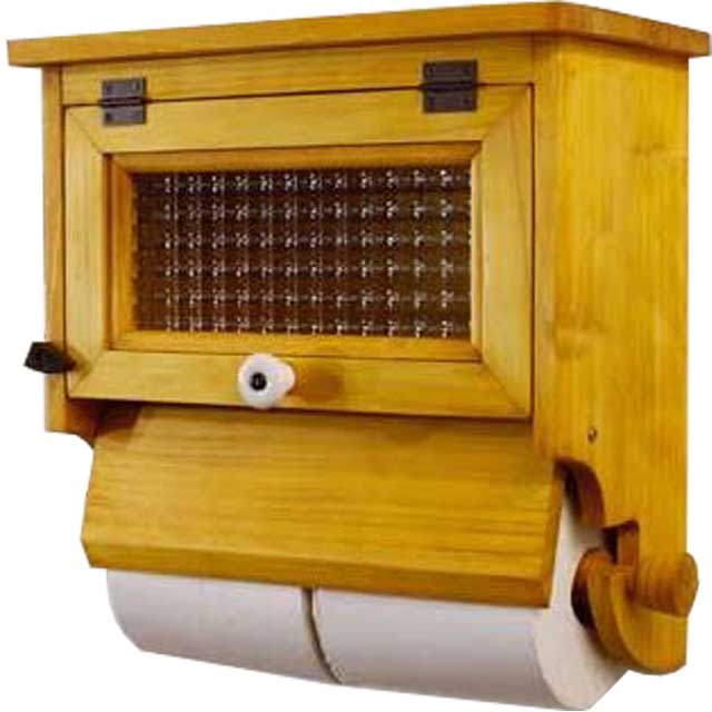 トイレットペーパーホルダー チェッカーガラス扉 ナチュラル w30d15.5h30cm 2個取り付け 木製 ひのき ハンドメイド オーダーメイド|エンジェルズ ダスト