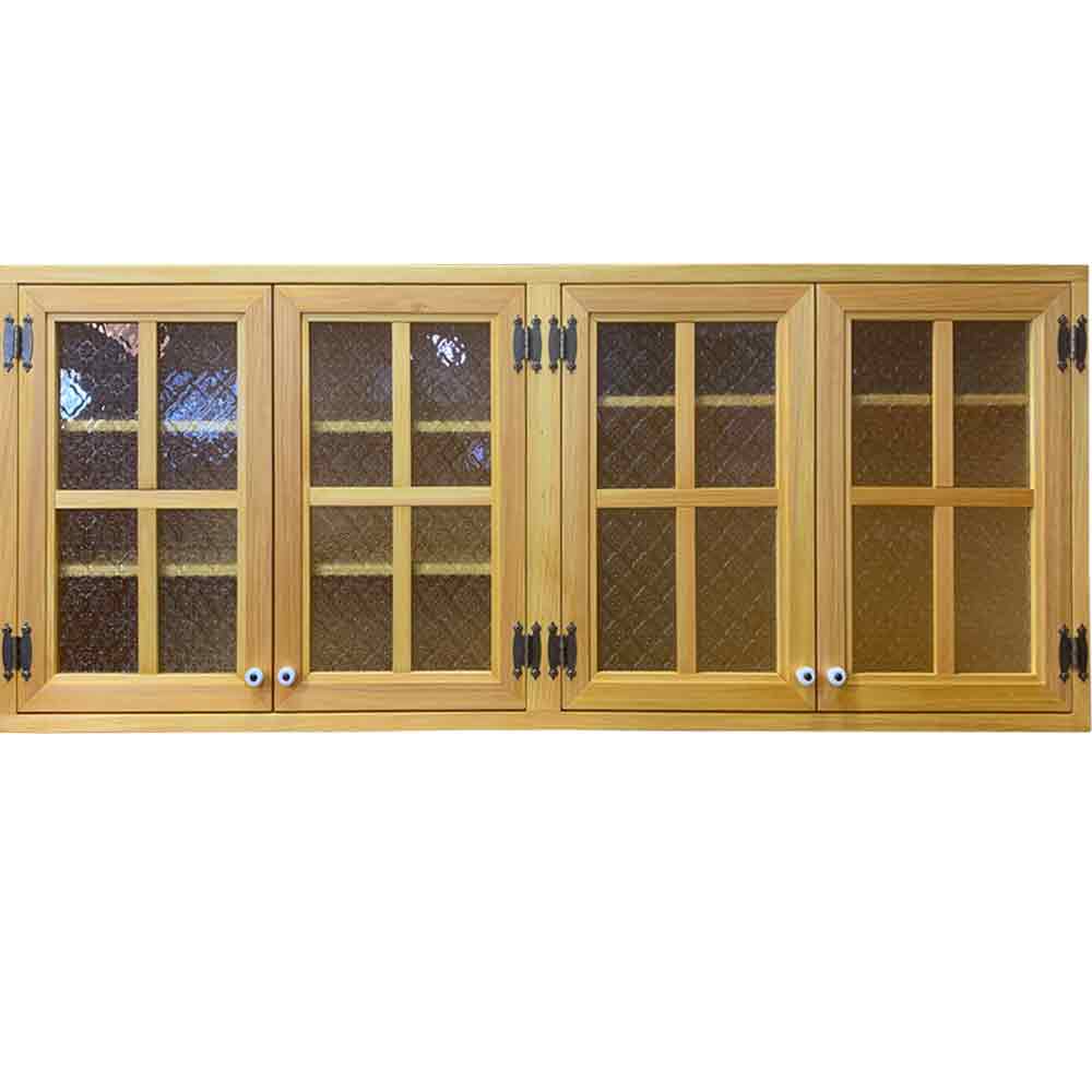 【継続期間押さえる10％OFF】吊り収納家具 桟入り フローラガラス扉 自然的 120×30×50糎 木製 ひのき 御手々御手伝いさん  購入注文御手伝いさん