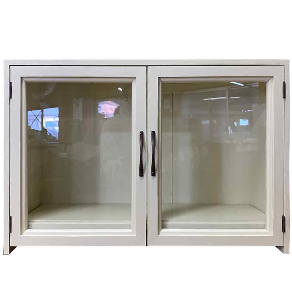 ペットのお仏壇 台座付き アンティークホワイト 57x22x39cm 透明ガラス ブロンズ取手 木製 ひのき ハンドメイド オーダーメイド｜エンジェルズ　ダスト 24,394円