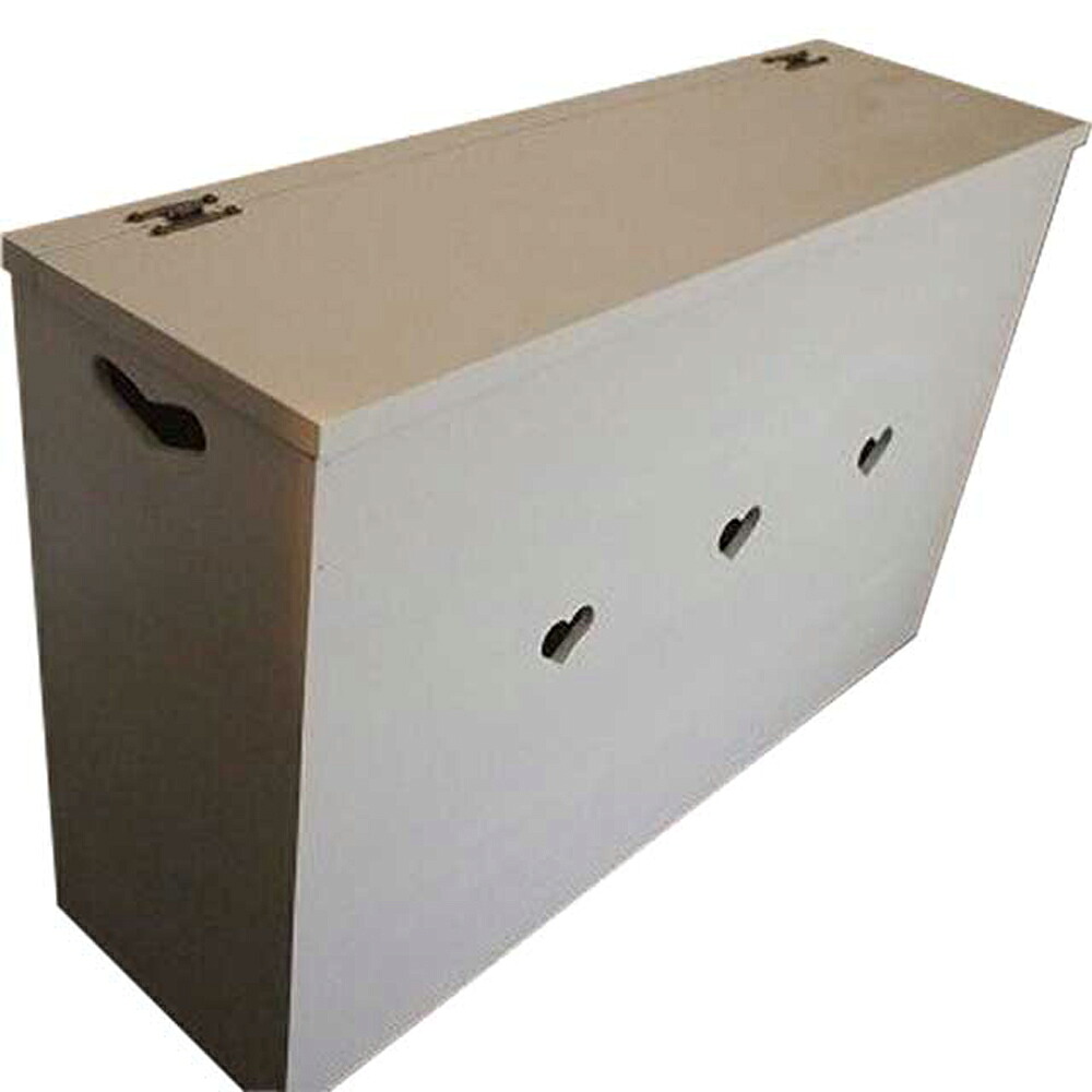 カントリーボックス ハート ふたつき収納箱 キャスターつき アンティークホワイト 80&times;25&times;50cm 木製 ひのき ハンドメイド オーダーメイド｜エンジェルズ　ダスト