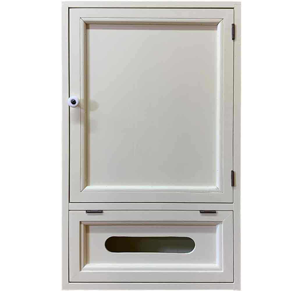 【継続期間制限事項10％OFF】鏡鑑押し入れ ティッシュボックス席つき アンティーク白いこと 30×10×50糎 隅っこ用 煮炊き調査報告にも 木製 ひのき お手々お手伝いさん  購入注文お手伝いさん
